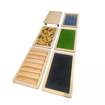 Тактильная дорожка Комби-5 цветная из 5 секций с тележкой Dinamika ZSO-002480