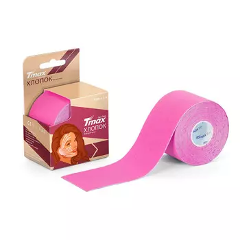 Тейп кинезиологический для лица 500x5 см, хлопок Tmax Beauty Tape 423243 розовый