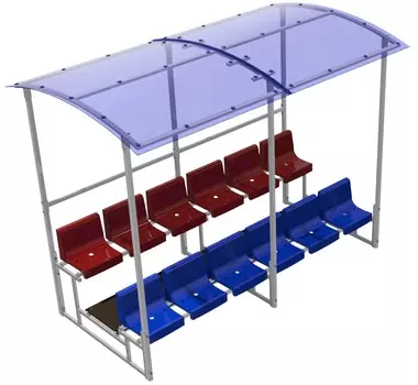 Трибуна 12 человек с козырьком двухрядная ФСИ 5391