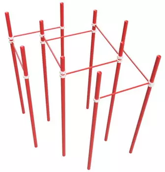 Турник квадратный Glav с дополнительными перекладинами 14.200.06