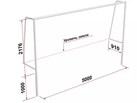 Ворота футбольные Glav разборные (5х2 м) 15.103.1 шт