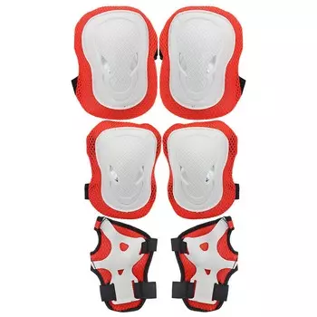 Защита для роликов детская Sportex D033B-L Белый-Красный