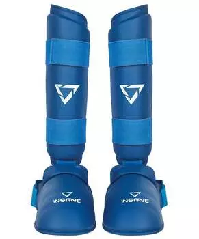 Защита голень-стопа Insane Ferrum, ПУ, синий