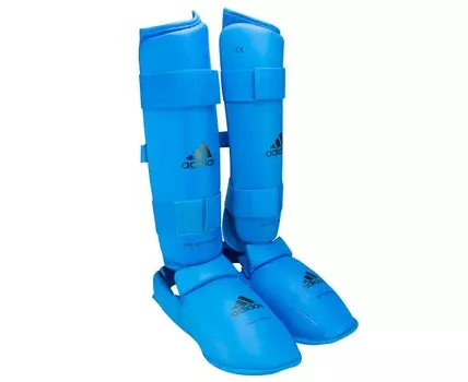 Защита голени и стопы Adidas WKF Shin Removable Foot синяя 661.35