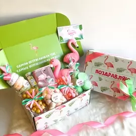 Подарочный набор "Поздравляю с фламинго"