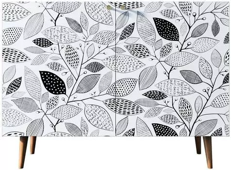 Комод Berber две дверки "Листва в монохроме"