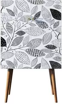 Комод Berber на высоких ножках "Листва в монохроме"