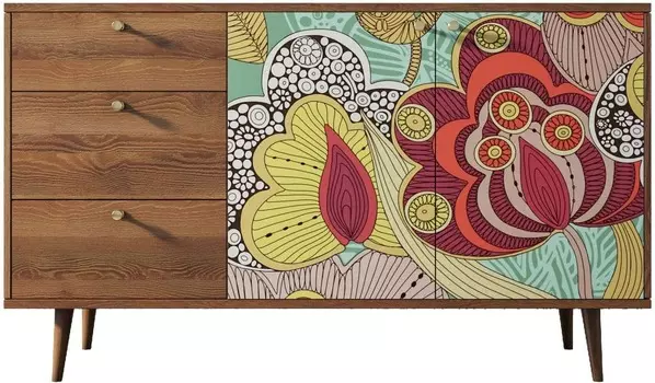 Комод Berber с двумя дверками и ящиками "Дивные цветы"