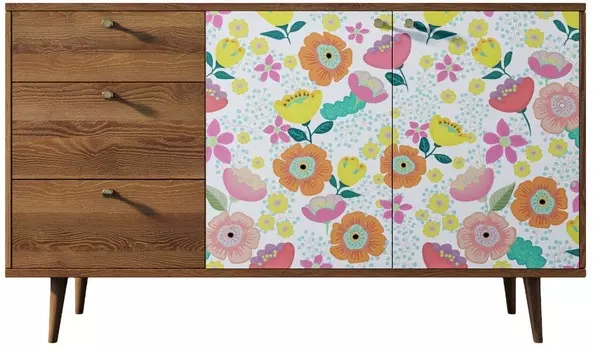 Комод Berber с двумя дверками и ящиками "Радостный букет"
