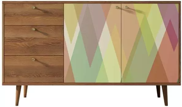 Комод Berber с двумя дверками и ящиками "Треугольники"