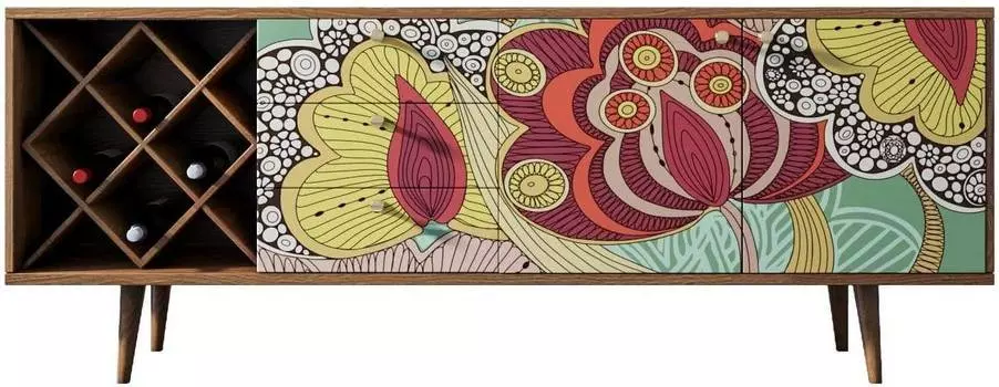 Комод Berber удлиненный с бутылочницей "Дивные цветы"