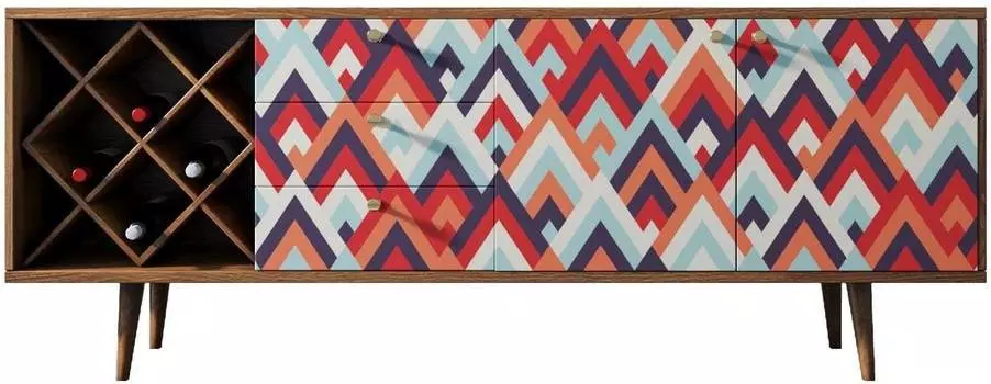 Комод Berber удлиненный с бутылочницей "Геометрия"