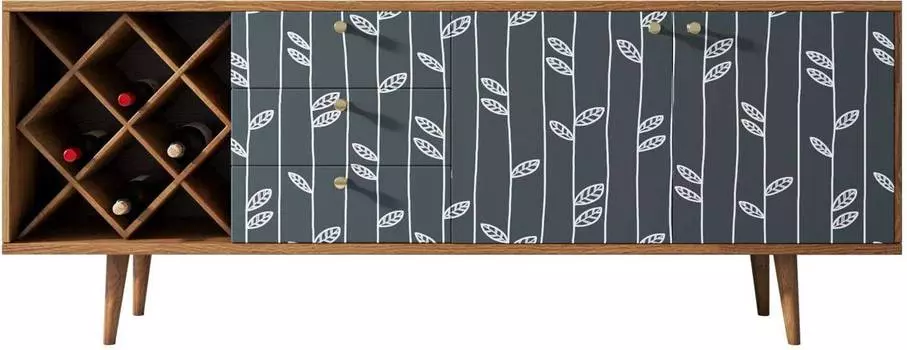 Комод Berber удлиненный с бутылочницей "Листочки"