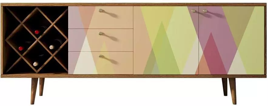Комод Berber удлиненный с бутылочницей "Треугольники"