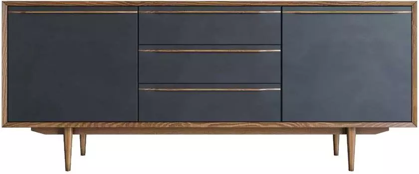 Комод Brun Black с тремя ящиками и дверками