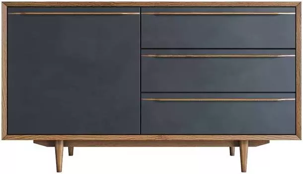 Комод Bruni Black с ящиками и дверкой