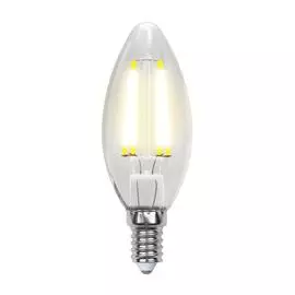 Лампа светодиодная филаментная Uniel E14 5W 3000K прозрачная LED-C35-5W/WW/E14/CL/MB GLM10TR UL-00002367