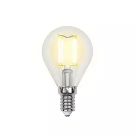 Лампа светодиодная филаментная Uniel E14 6W 3000K прозрачная LED-G45-6W/WW/E14/CL UL-00000197