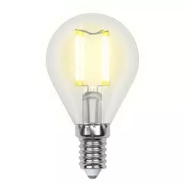 Лампа светодиодная филаментная Uniel E14 6W 4000K прозрачная LED-G45-6W/NW/E14/CL GLA01TR UL-00002207