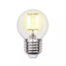 Лампа светодиодная филаментная Uniel E27 5W 3000K прозрачная LED-G45-5W/WW/E27/CL/MB GLM10TR UL-00002370
