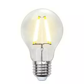 Лампа светодиодная филаментная Uniel E27 8W 3000K прозрачная LED-A60-8W/WW/E27/CL GLA01TR UL-00002210