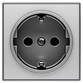 Лицевая панель ABB Sky розетки Schuko с/з нержавеющая сталь 2CLA858800A1401