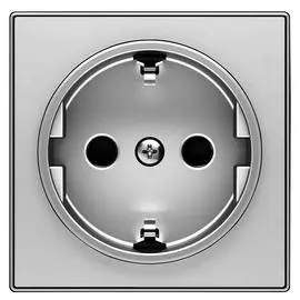 Лицевая панель ABB Sky розетки Schuko с/з серебристый алюминий 2CLA858800A1301