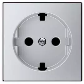 Лицевая панель ABB Sky розетки Schuko с/з серебристый алюминий 2CLA858890A1301