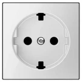 Лицевая панель ABB Sky розетки Schuko с/з стекло белое 2CLA858890A2101
