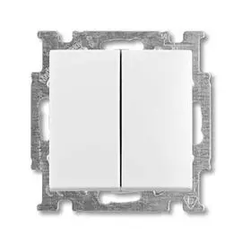 Переключатель двухклавишный ABB Basic55 10A 250V альпийский белый 2CKA001012A2144