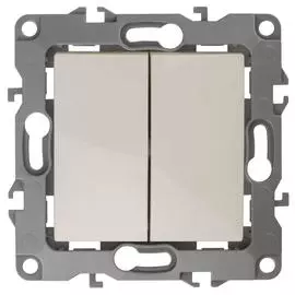 Переключатель двухклавишный ЭРА 12 10AX 250V 12-1106-02 Б0014664