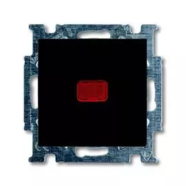 Переключатель одноклавишный ABB Basic55 10A 250V с подсветкой chateau-черный 2CKA001012A2180