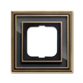 Рамка 1-постовая ABB Dynasty латунь античная/черное стекло 2CKA001754A4585