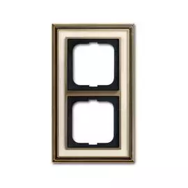 Рамка 2-постовая ABB Dynasty латунь античная/белое стекло 2CKA001754A4581