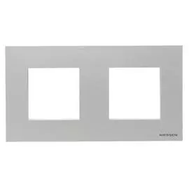 Рамка 2-постовая ABB Zenit серебро 2CLA227200N1301