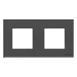 Рамка 2-постовая ABB Zenit стекло графит 2CLA227200N3801