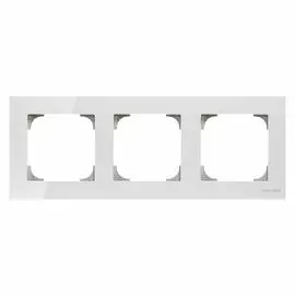 Рамка 3-постовая ABB Sky стекло белое 2CLA857300A3001