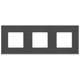 Рамка 3-постовая ABB Zenit стекло графит 2CLA227300N3801