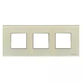 Рамка 3-постовая ABB Zenit стекло жемчужное 2CLA227300N3501