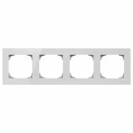 Рамка 4-постовая ABB Sky стекло белое 2CLA857400A3001