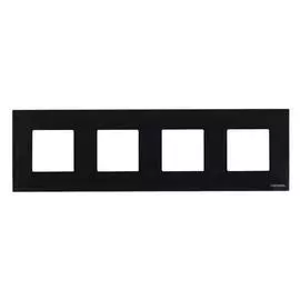 Рамка 4-постовая ABB Zenit стекло черное 2CLA227400N3101