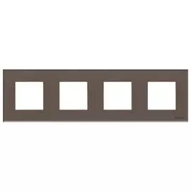 Рамка 4-постовая ABB Zenit стекло кофейное 2CLA227400N3701