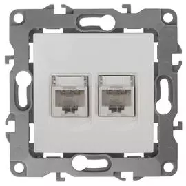 Розетка информационная 2XRJ45 ЭРА 12 12-3108-01 Б0014729