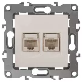 Розетка информационная 2XRJ45 ЭРА 12 12-3108-02 Б0014730