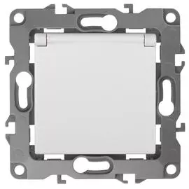 Розетка ЭРА 12 2P E Schuko со шторками с крышкой 16A 250V 12-2003-01 Б0038806