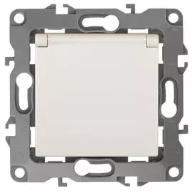 Розетка ЭРА 12 2P E Schuko со шторками с крышкой 16A 250V 12-2003-02 Б0038807