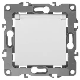 Розетка ЭРА 12 2P E Schuko со шторками с крышкой 16A 250V 12-2103-01 Б0014693