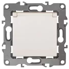 Розетка ЭРА 12 2P E Schuko со шторками с крышкой 16A 250V 12-2103-02 Б0014694