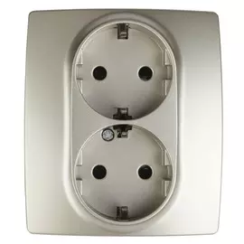 Розетка ЭРА 12 2x2P E Schuko со шторками 16A 250V 12-2104-04 Б0014702