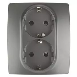 Розетка ЭРА 12 2x2P E Schuko со шторками 16A 250V 12-2104-12 Б0019331